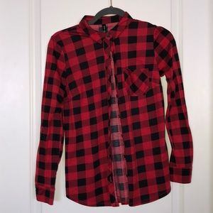 Red & black checkered button up